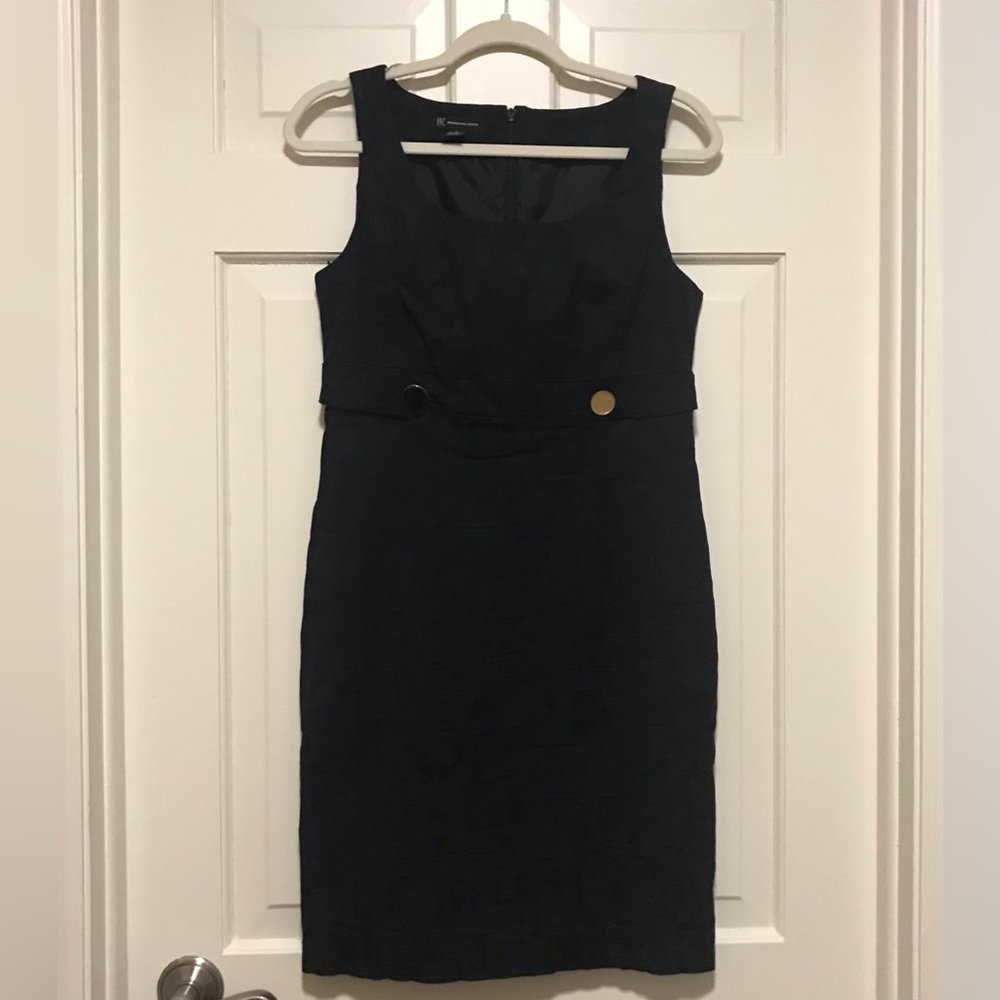 INC—Dress Jumper, 6, Black on Black Geometric Print—All she needs is a button!